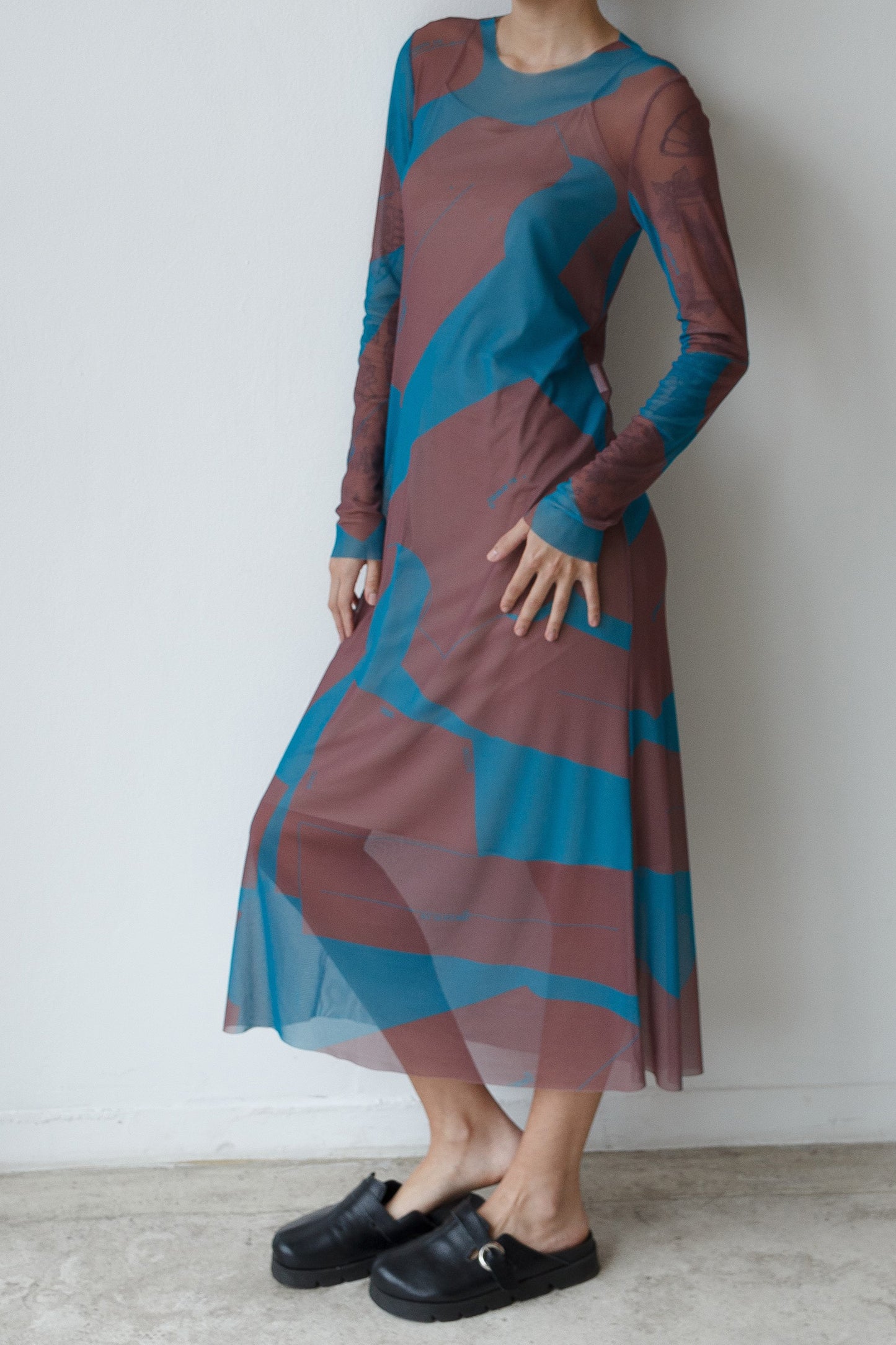 Vestido Florence Marrom/Azul