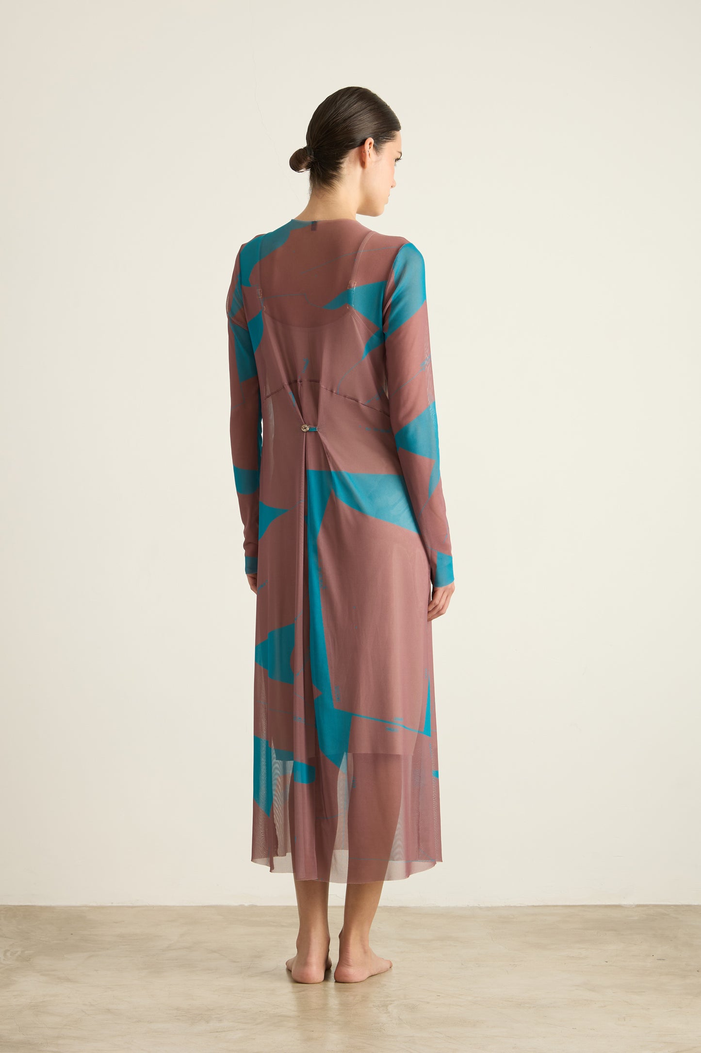 Vestido Florence Marrom/Azul